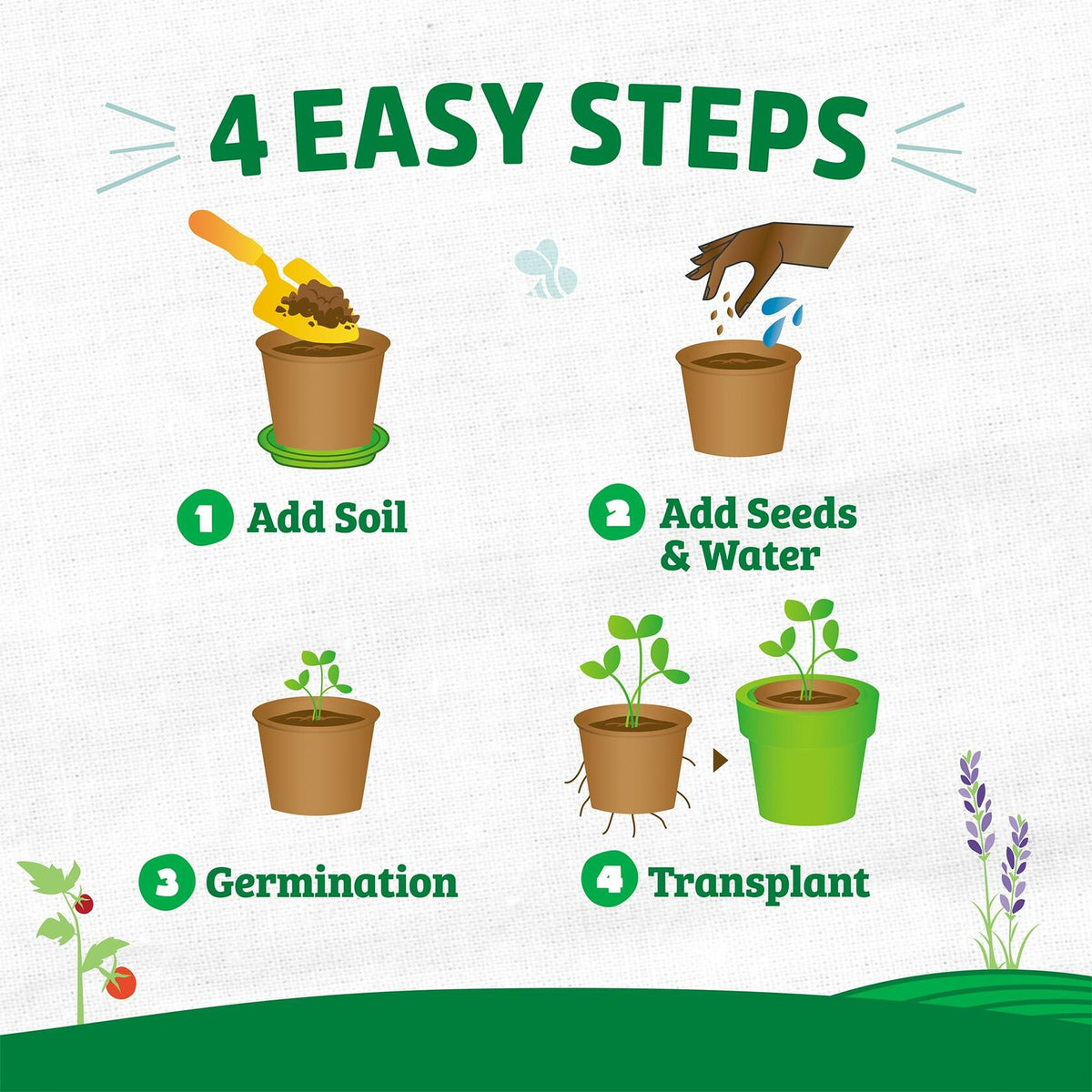 Back to the Roots Organic Plantable Seed Starting Pots 4.25" Wide Brown 8 Ct