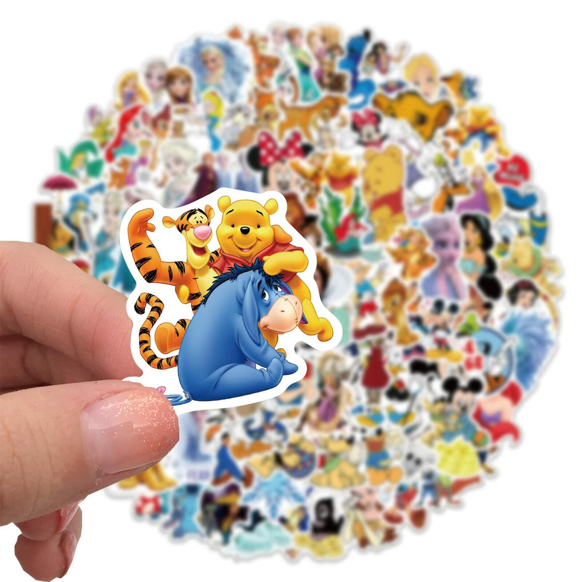 WDWLL 100 Cute Cartoon Vinyl Stickers for Laptop Skateboard Water Bottles