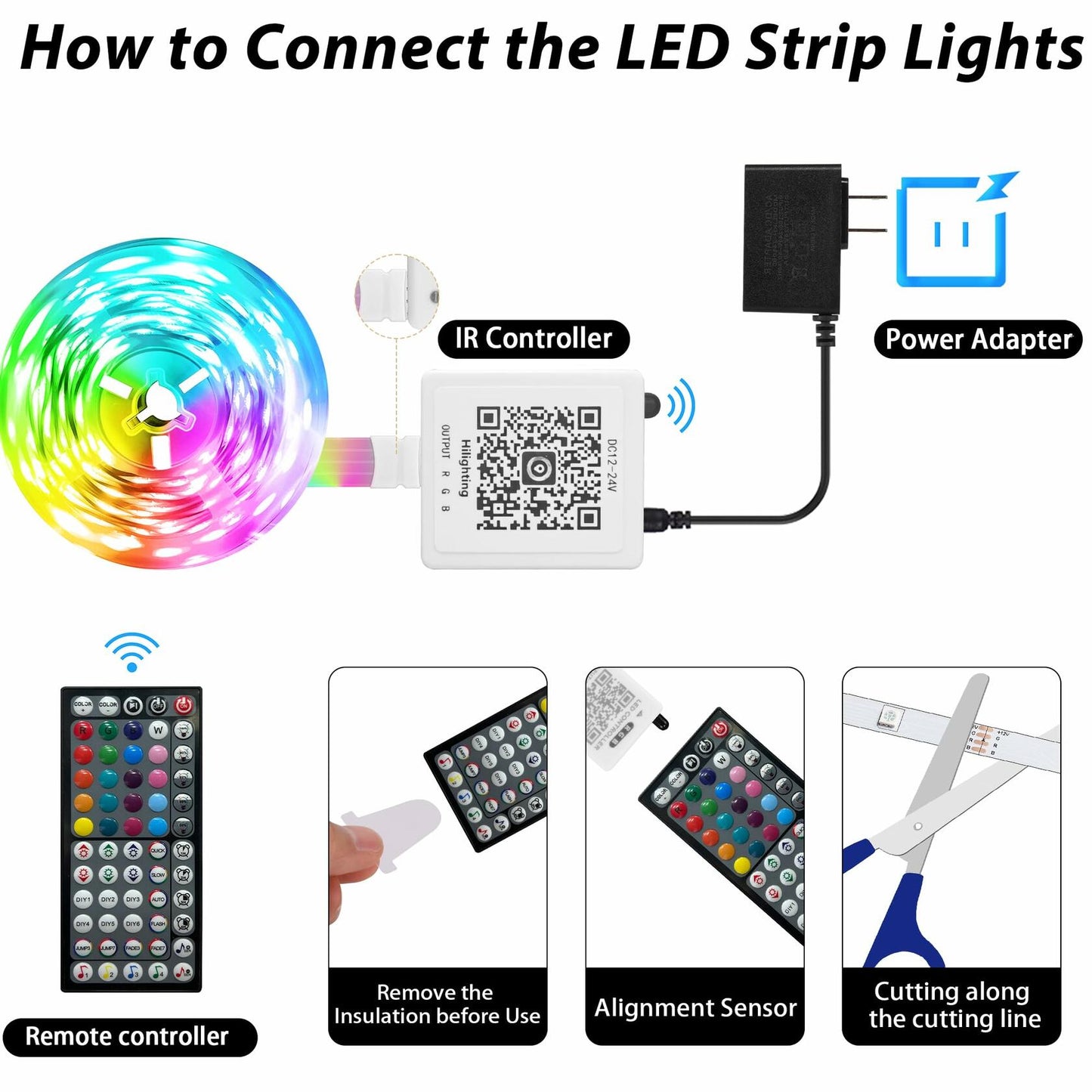 GANZQH Smart RGB USB Strip Lights 15.10FT Multicolor Music Theme