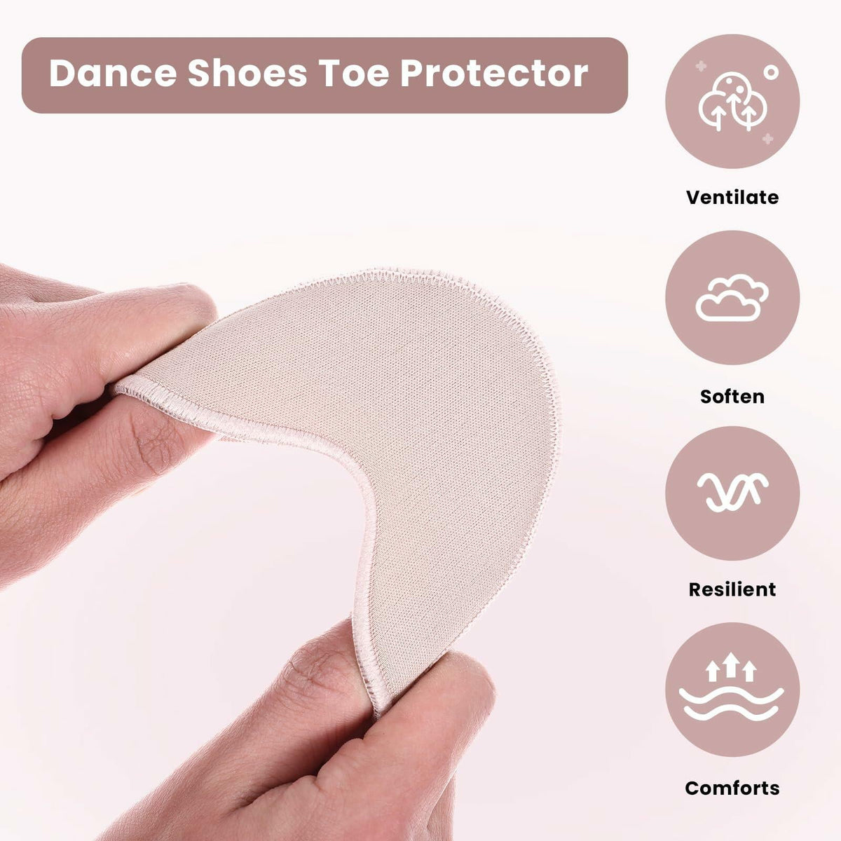 Prasacco Ballet Toe Pads Soft Breathable Elastic Reusable Size 6-9