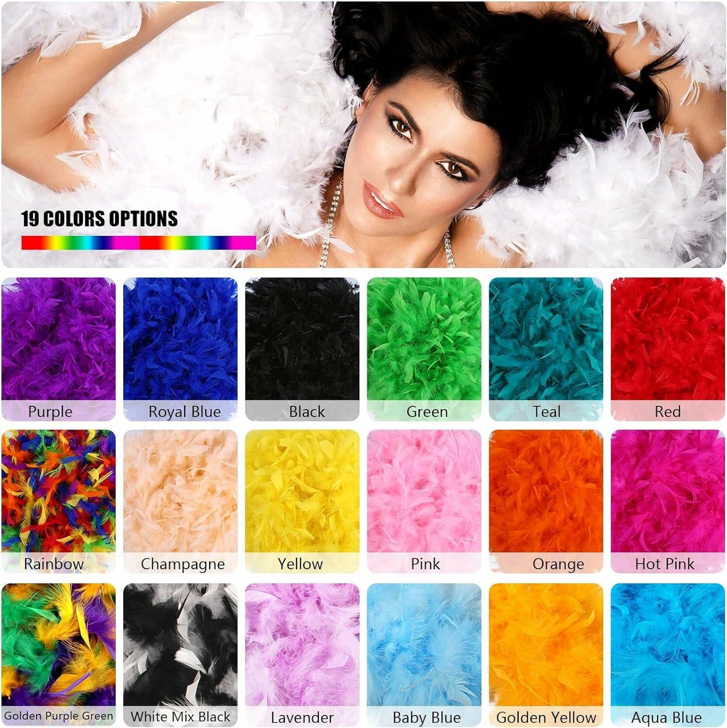 THARAHT Orange Chandelle Turkey Feather Boa 2 Yards 40g DIY Craft Party