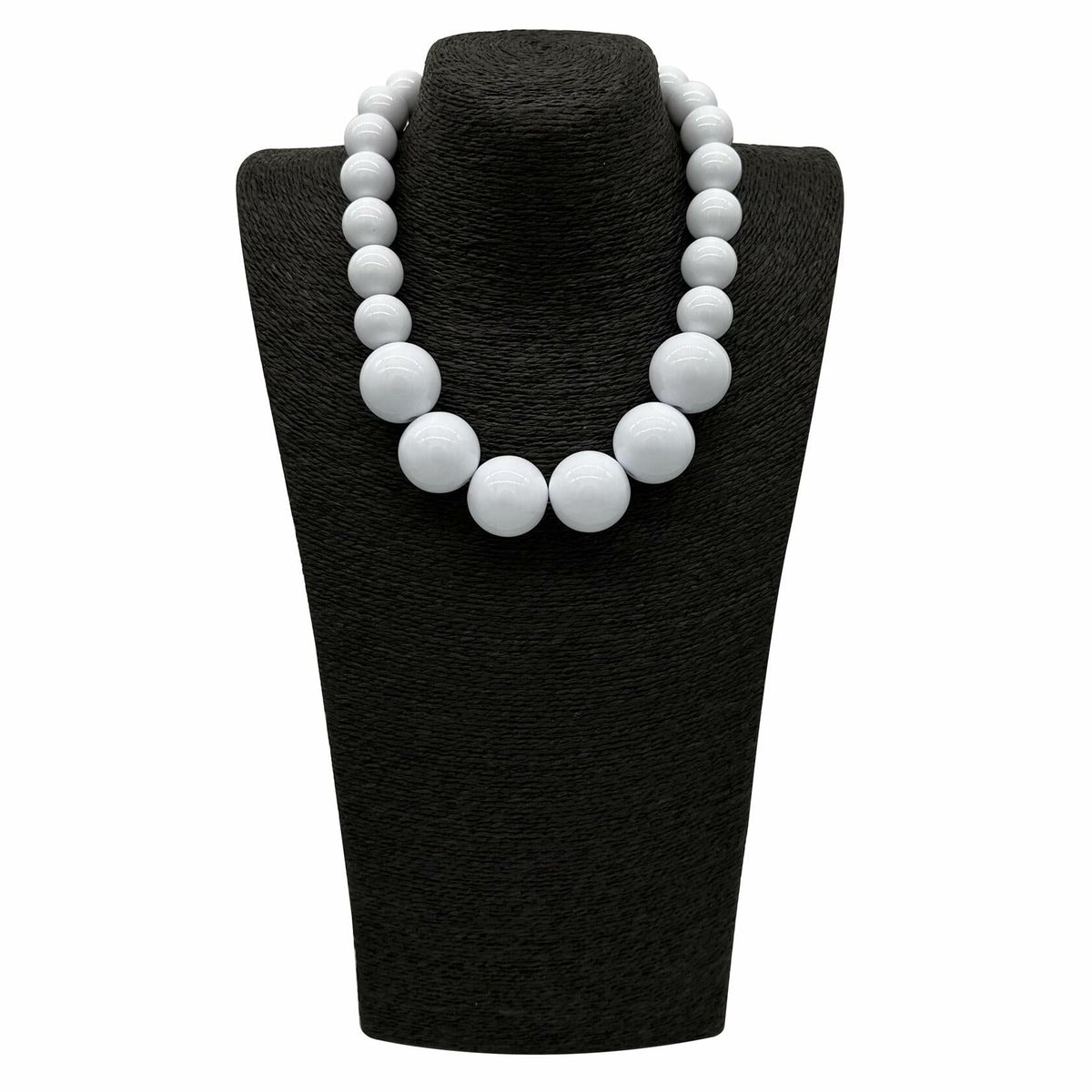 JHWZAIY White Acrylic Beaded Necklace Chunky Statement 02 Set