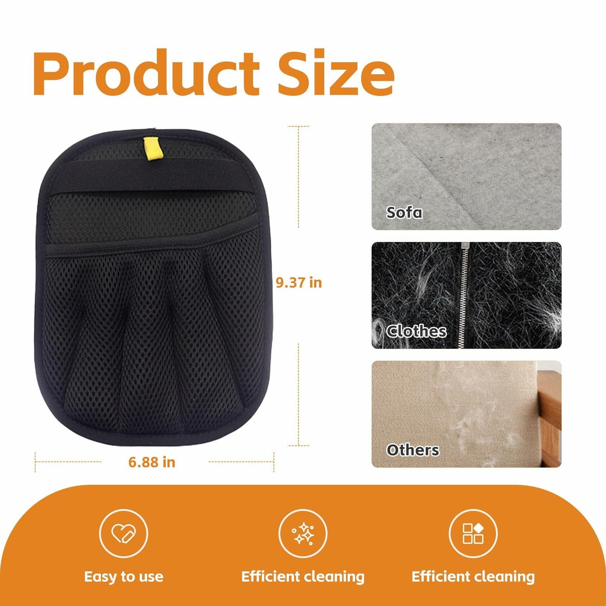 Yangmu 2pcs Electrostatic Pet Hair Remover Gloves for Cats & Dogs Reusable