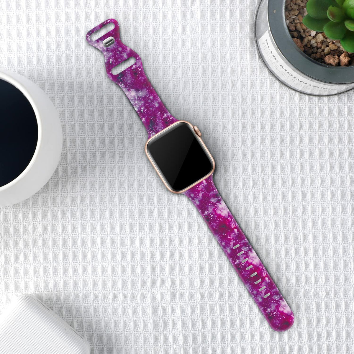 Acrbiutu Apple Watch Bands Silicone Sport Strap Starry Sky 38-45mm
