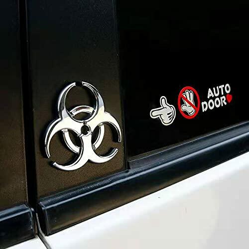 PTDecals 2X 3D Silver Biochemical Marker Car Motorcycle Emblem Sticker