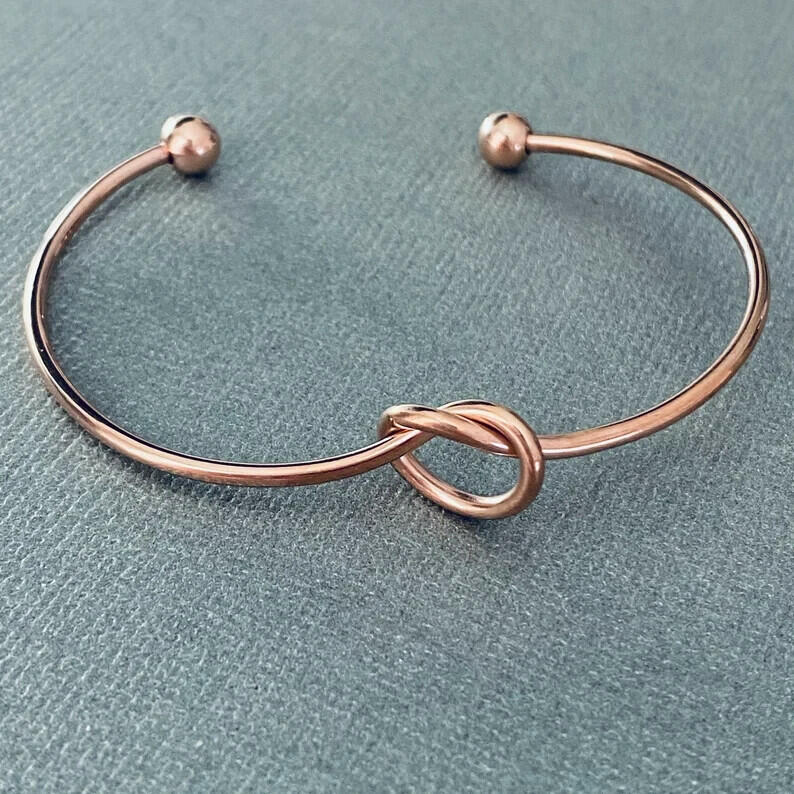 Unbranded Stainless Steel Love Knot Infinity Bracelet Cuff Open Bangle 2pc