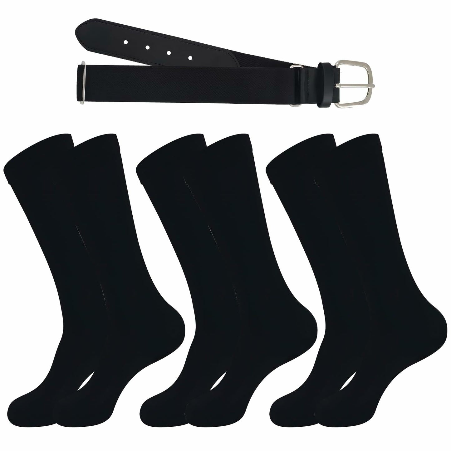 cs runsenisocks Baseball Softball Soccer Socks & Belt Set Red 3pcs+1belt Size L