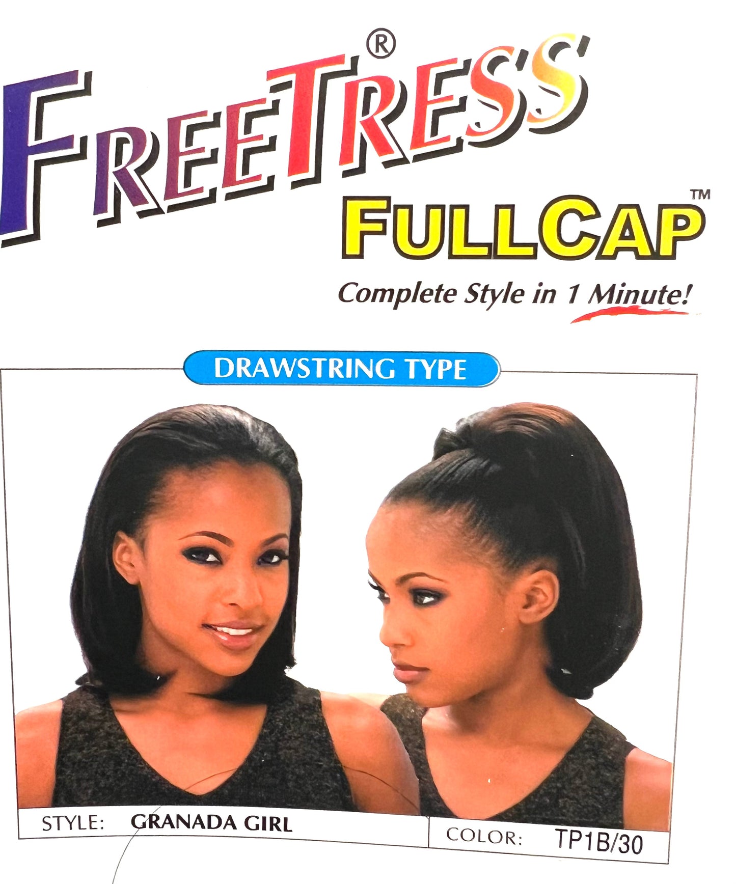 FreeTress Granada Girl Drawstring Fullcap Wig, 1B