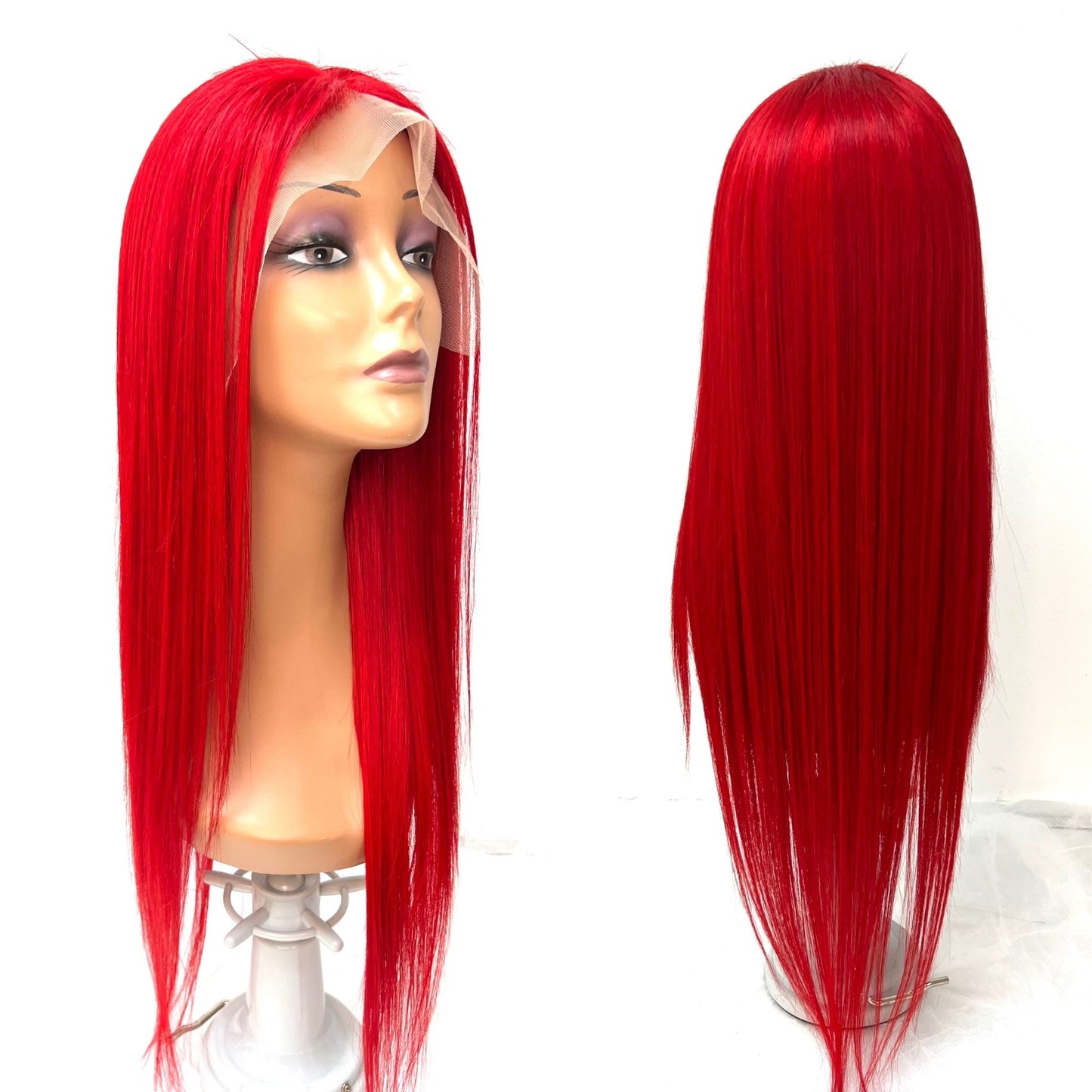 Rio Straight Human Hair Lace Front Wig, Pink, 10 in