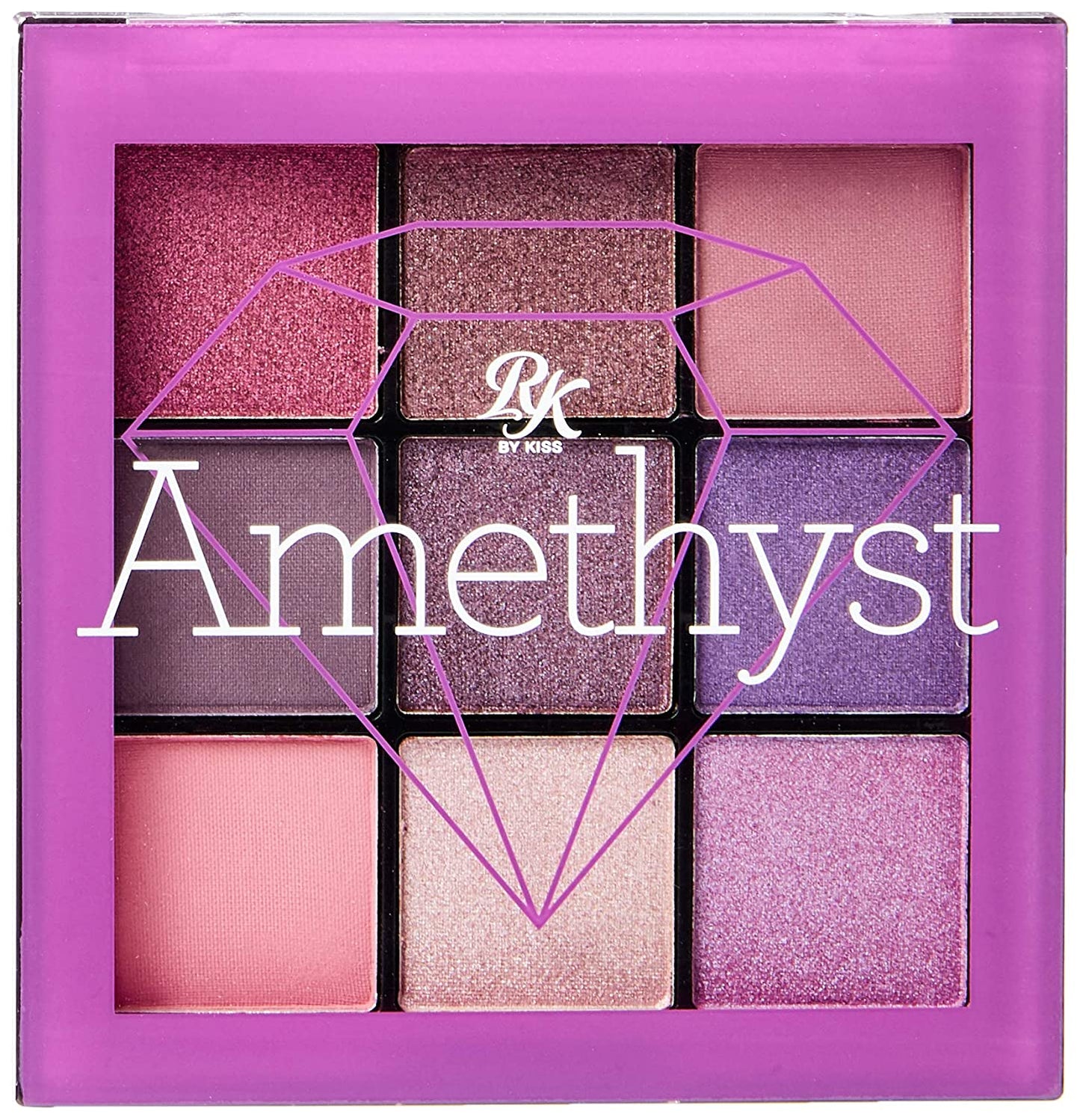 Ruby Kisses Eye Shadow Palette 9 Shadows Eye Makeup for Spring (1 PACK, Amethyst)