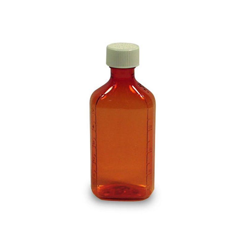 Amber Plastic Oval Bottles, 3 oz (135 Count Case)