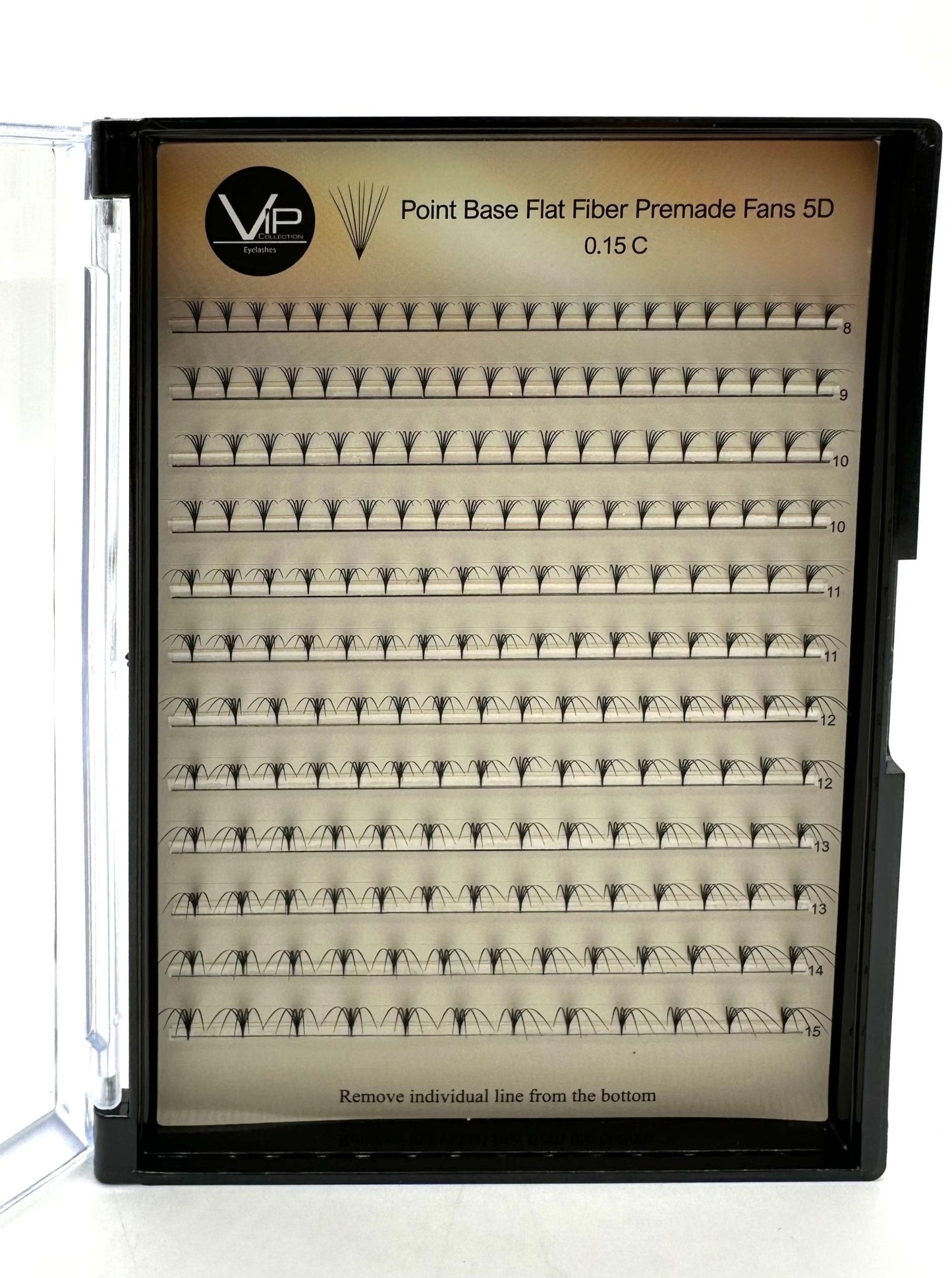 Point Base Flat Fiber premade fans 12 lines 9cm 5D 8D