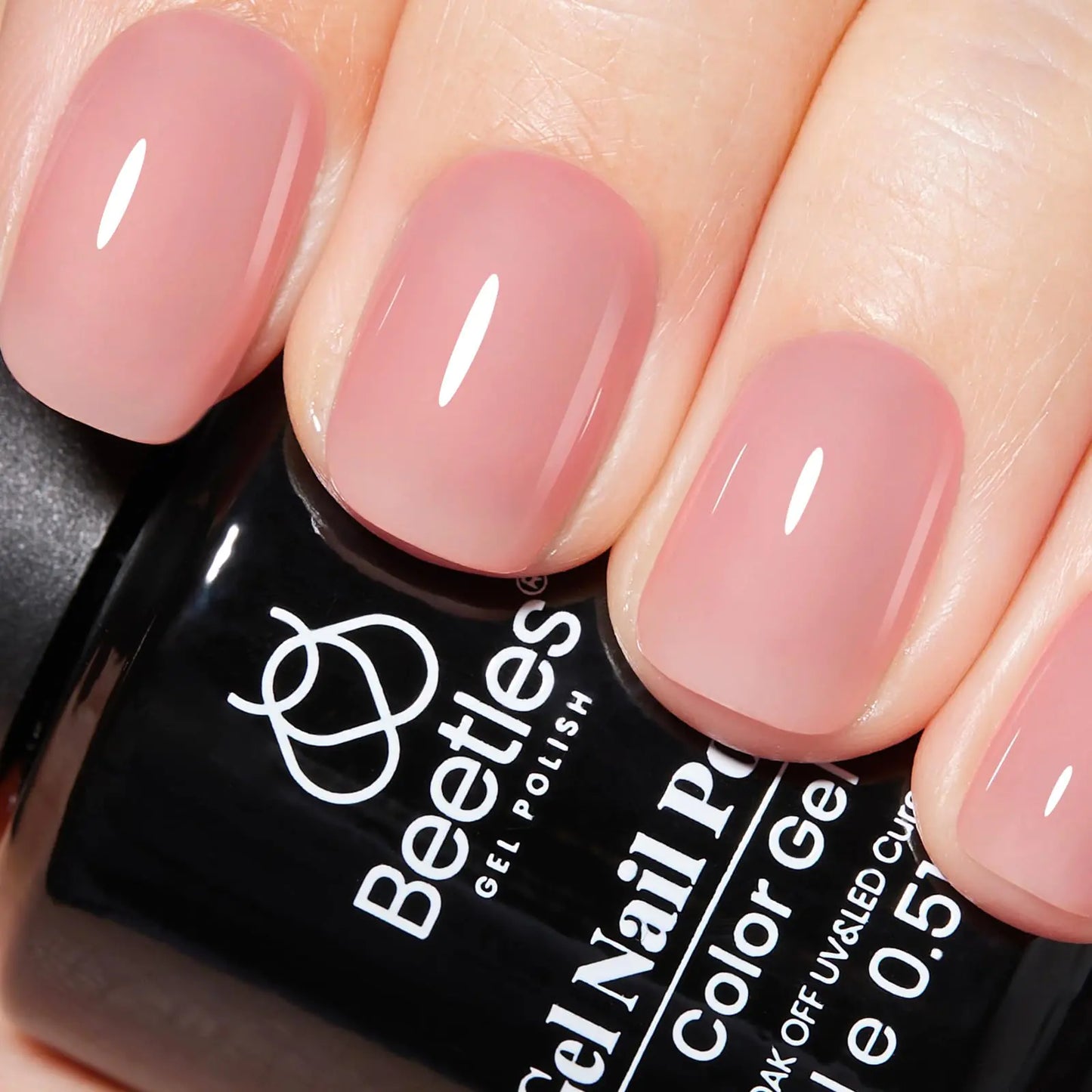 Beetles Nude Pink Gel Nail Polish, 15ml Pink Gel Polish Jelly Nude Color Translucent Nail Gel Soak Off U v LED Nail Lamp Sheer Gel Polish Nail Art Gel Gift for Girls and Women Peach Pink 0.51 Fl Oz (Pack of 1)