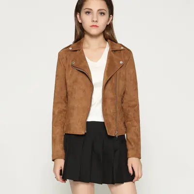 Style Loft Collection Dodge City Vegan Suede Asymmetrical Zipper Jacket