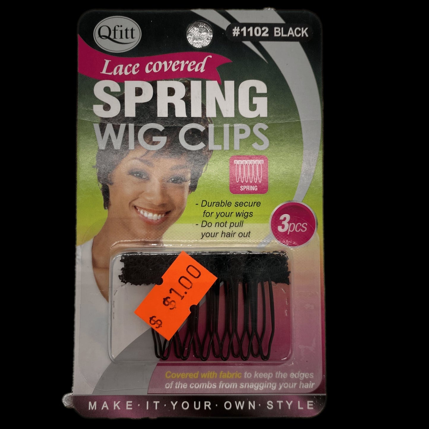 Qfitt Lace Covered Spring Wig Clips