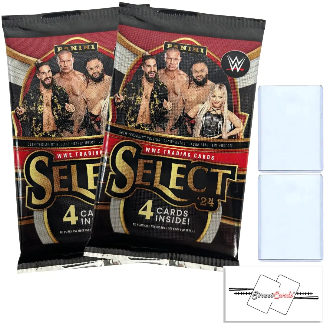 Style Loft Collection x Panini Select Wrestling WWE Blaster Packs/Box Trading Cards + Toploader(s) + StreetCards Magnet! (2 Packs + 2 Toploaders)