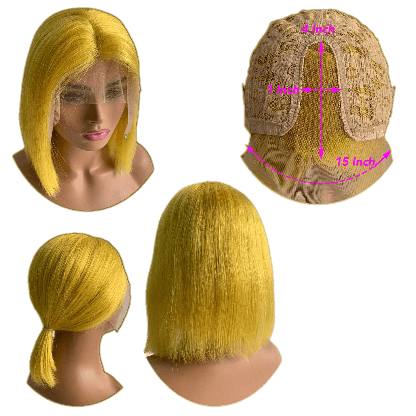 RIO Lace Front U Part Human Hair Bob Wig Straight