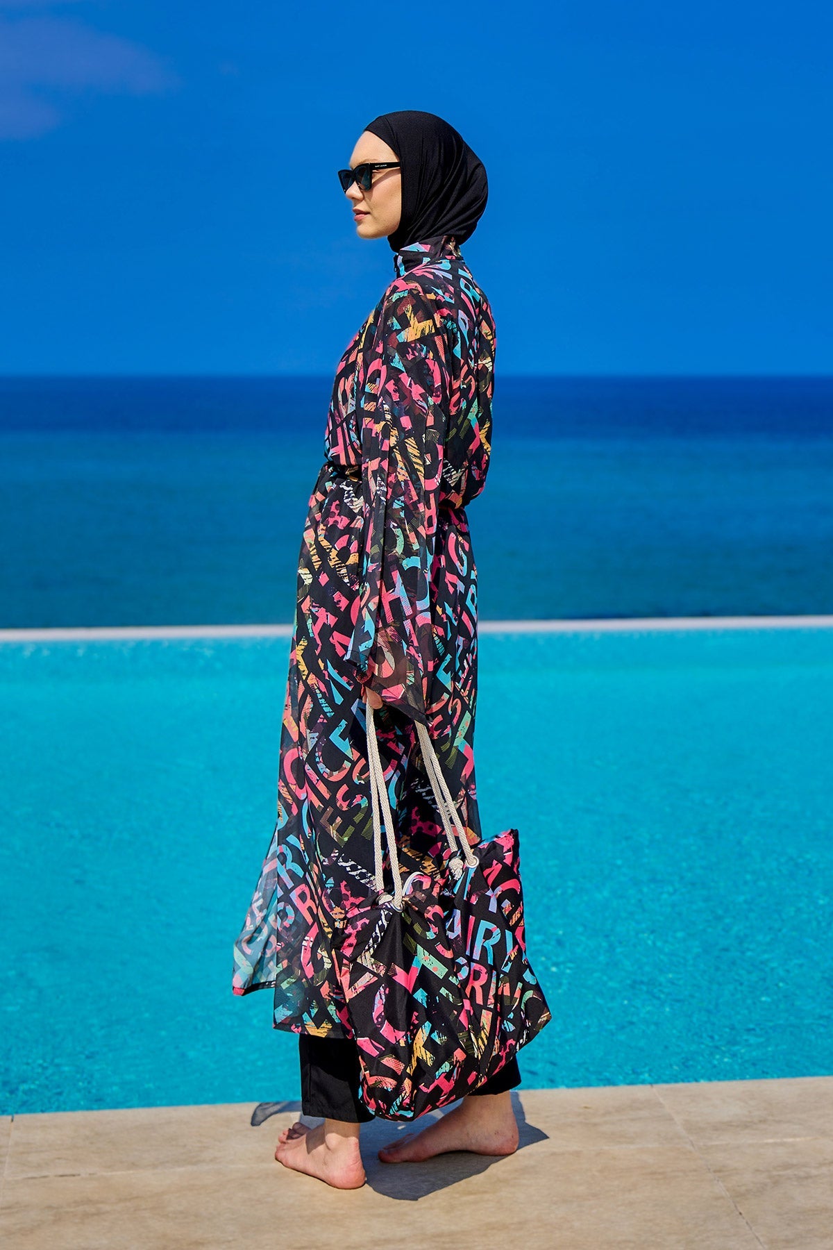 Rivamera Graphic Print Beach Kimono - RP2507