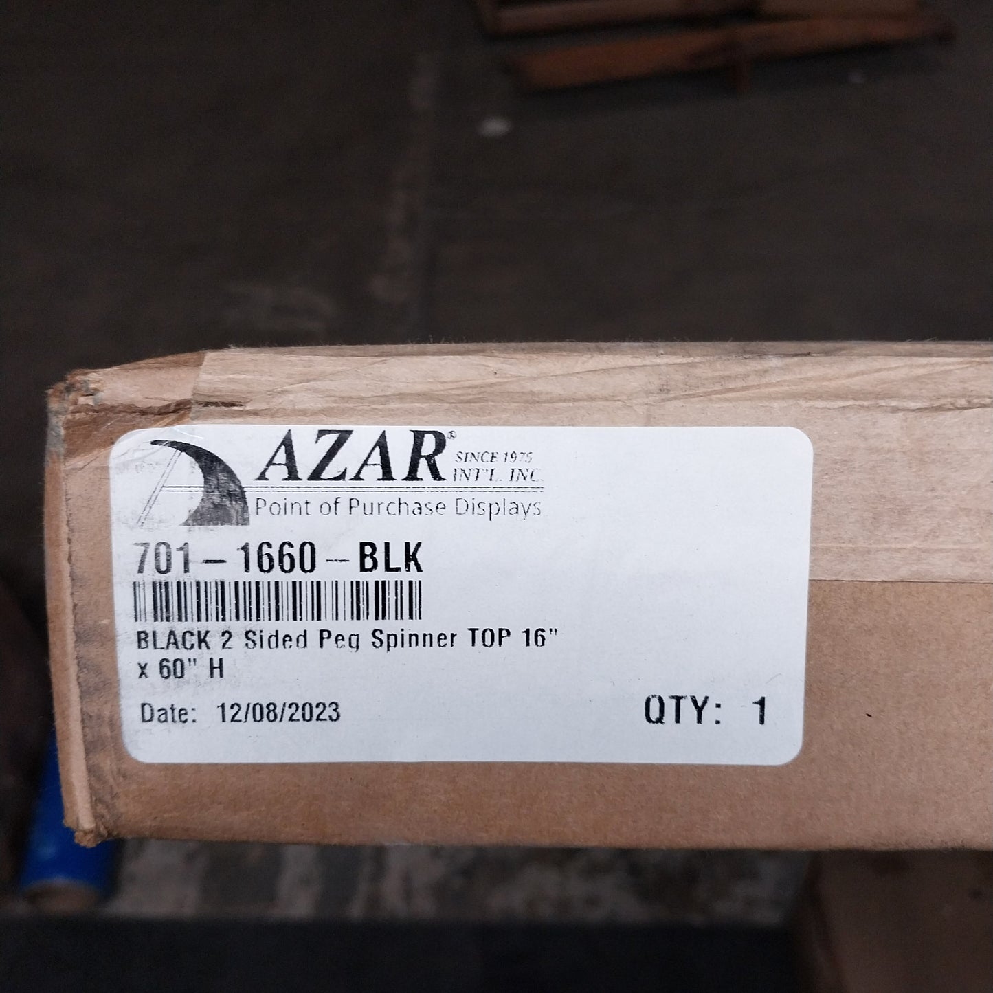 AZAR Black 2 Sided Pegboard Spinner Top 16"x60"x2"