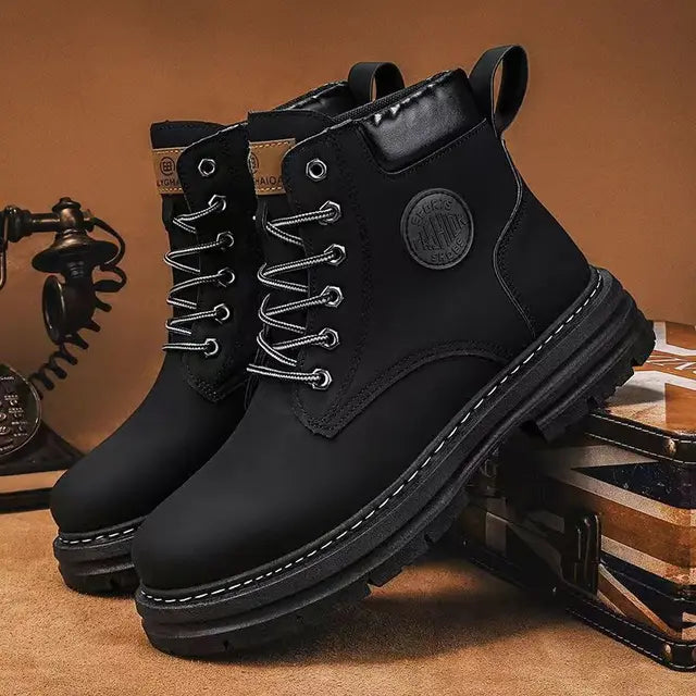 Same Style for Couples Autumn and Winter Ankle Boot Platform Increase Women's Shoes New 2023 Waterproof Women's Boots