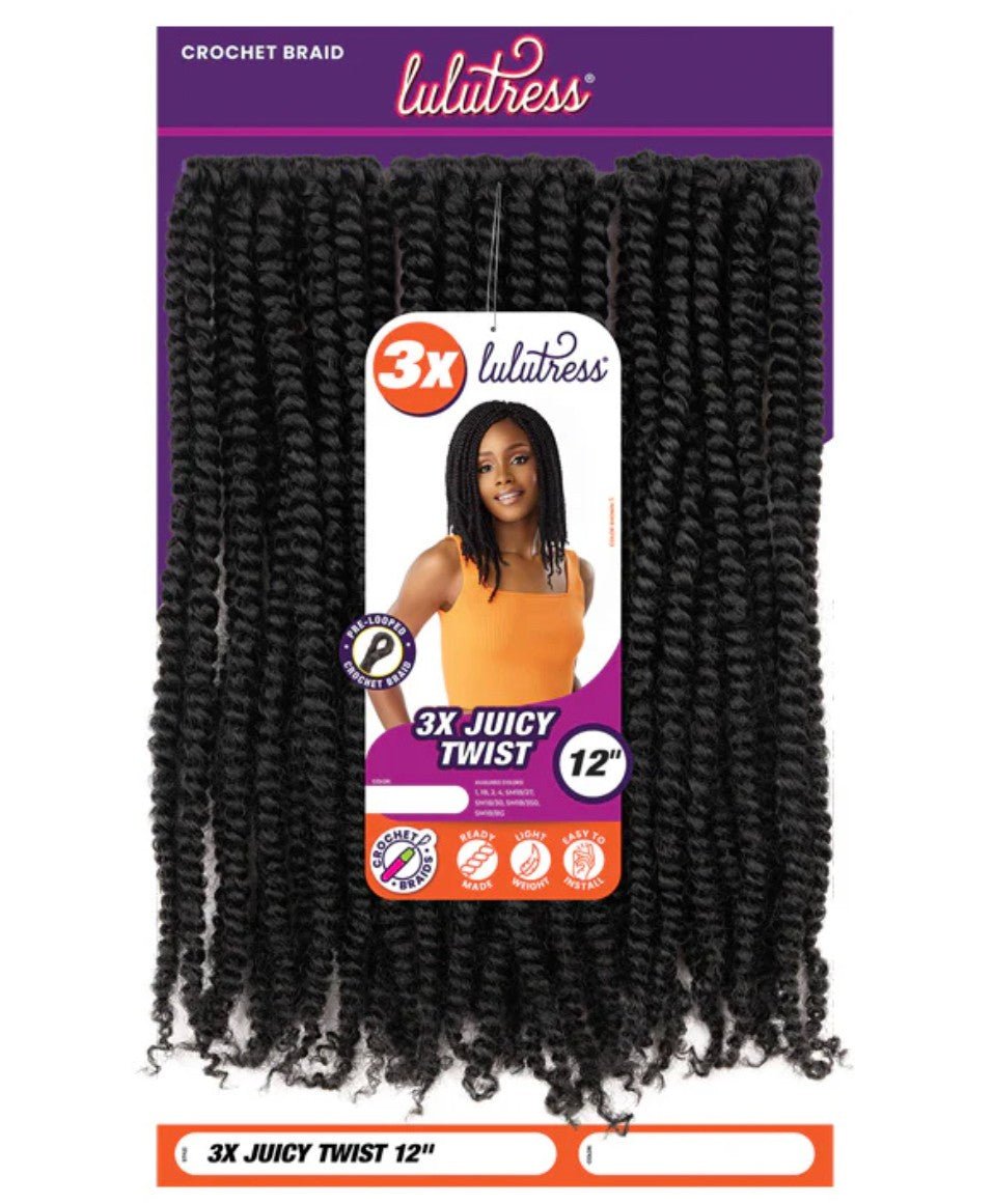 Sensationnel Lulutress Crochet Braiding Hair 3X Juicy Twist 12", #1