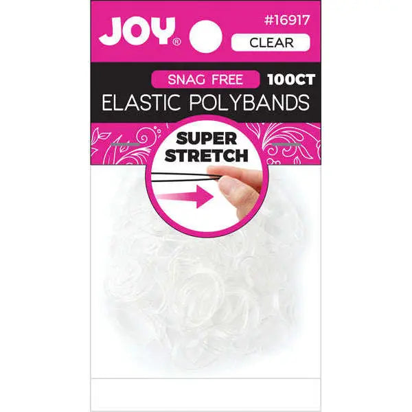 Joy Elastic Clear Polybands, 100ct