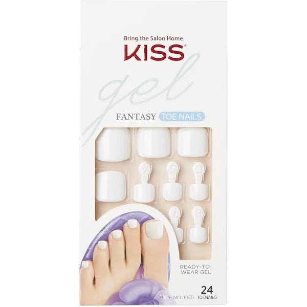 Kiss Brand Gel Fantasy Toenails White