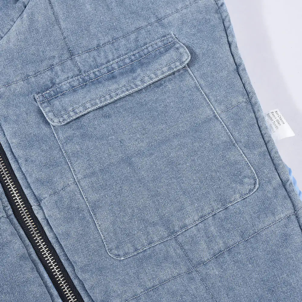 Style Loft Collection Hooded Denim Vest Jacket