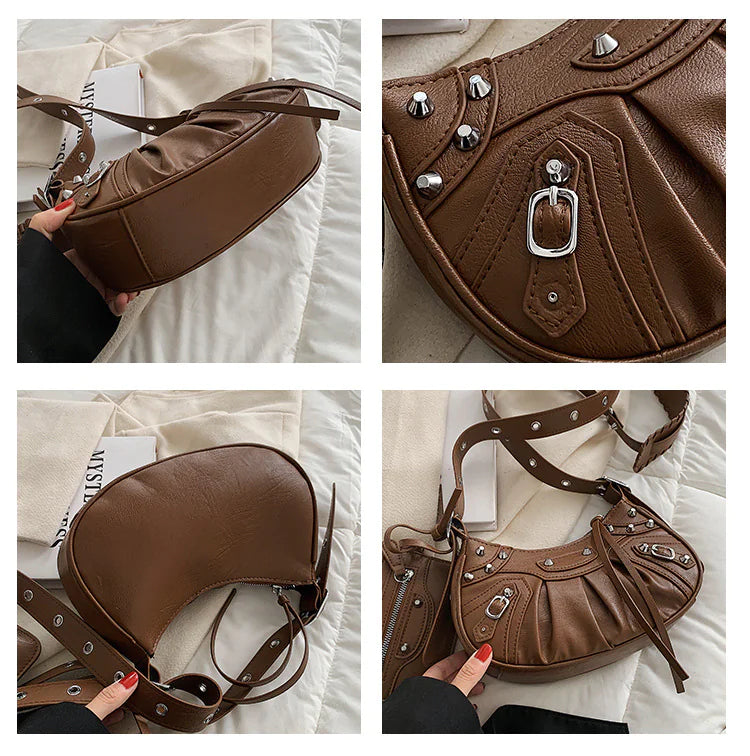 Style Loft Collection Rivet Locomotive Shoulder Bag