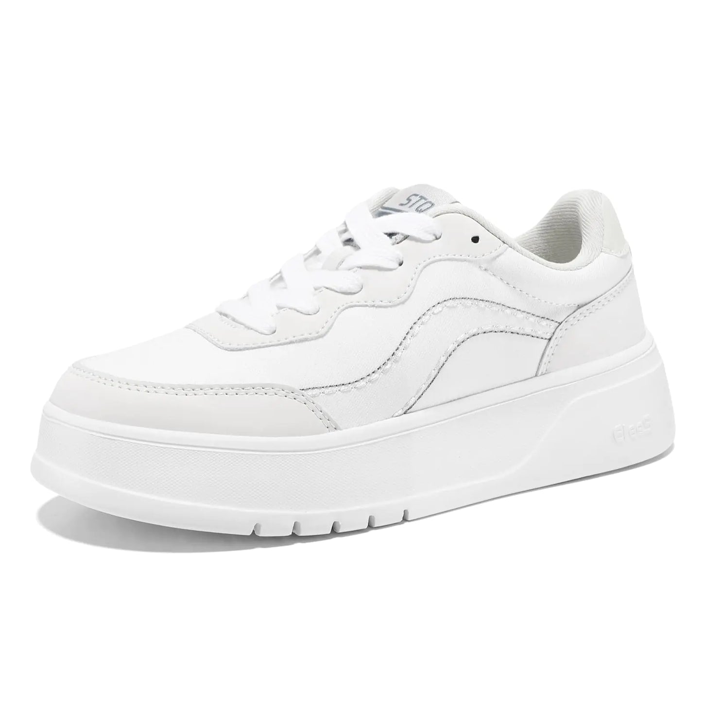 Style Loft Collection STQ Platform Sneakers for Women, White on White (Size 9 US)