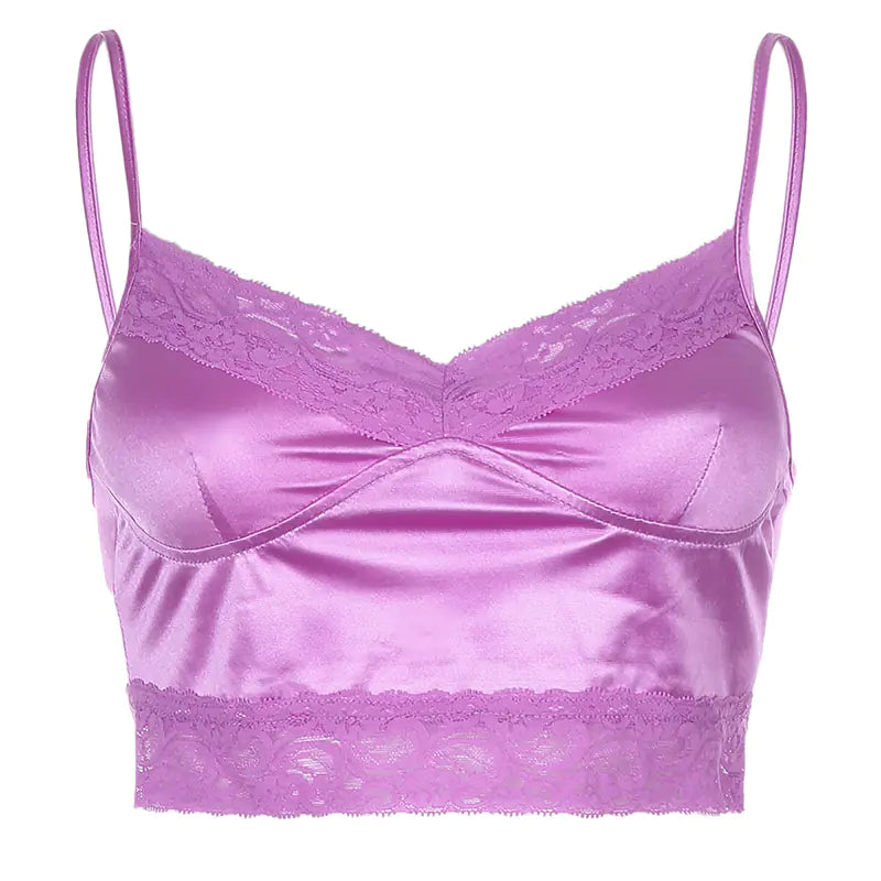 Style Loft Collection Satin Ribbon Crop Top Cami