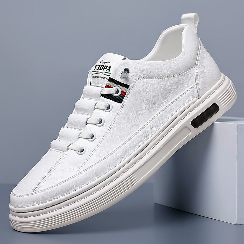 Trendy and versatile men's casual shoes, board shoes, leather soft soled breathable leather shoes