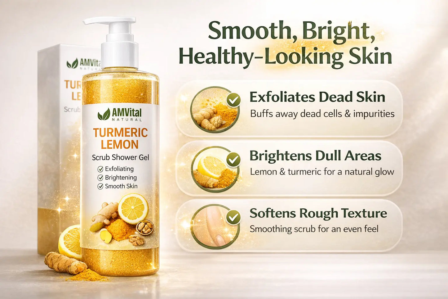 AMVital Turmeric Lemon Scrub Shower Gel