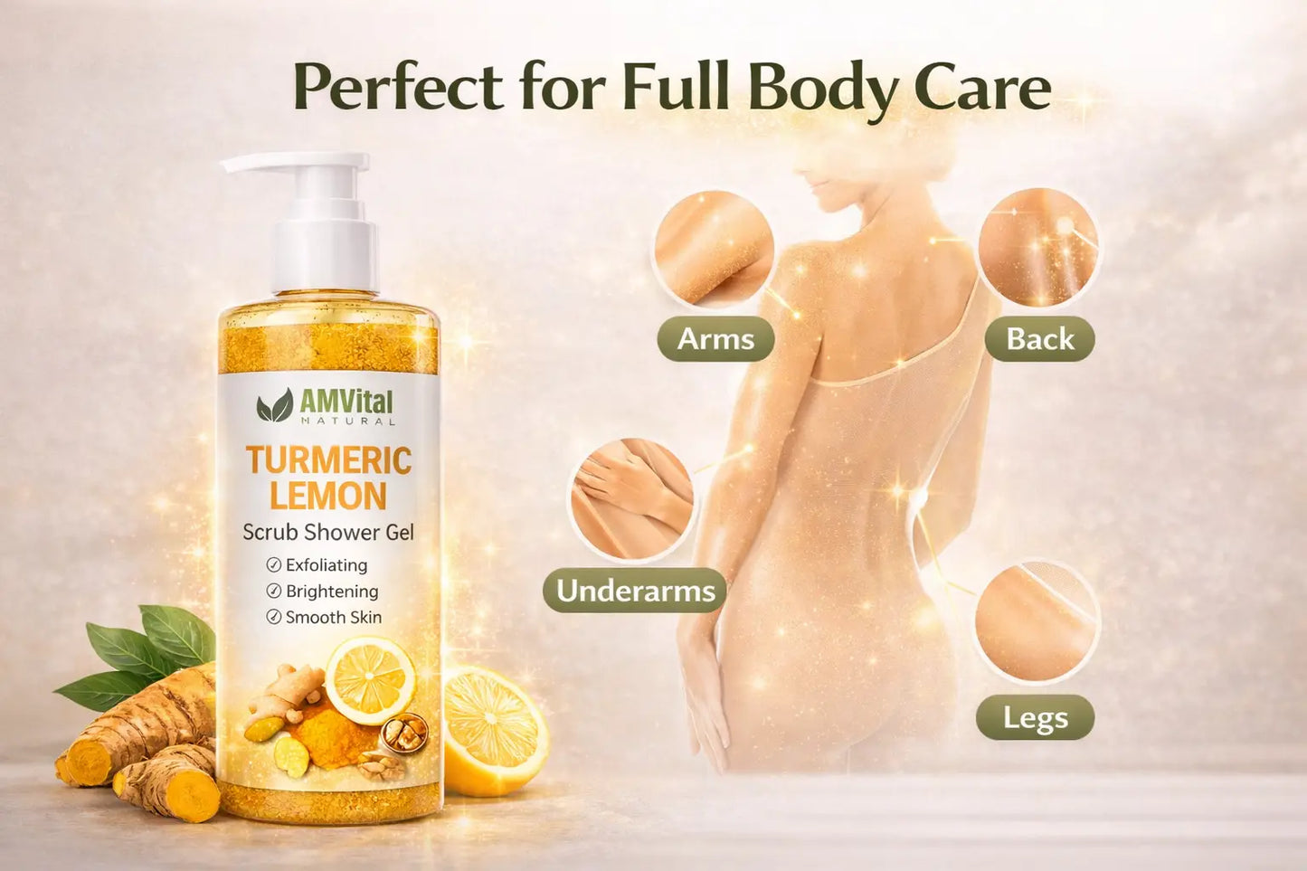 AMVital Turmeric Lemon Scrub Shower Gel