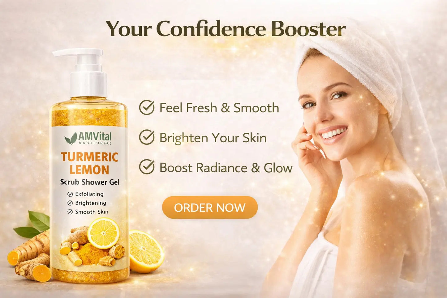 AMVital Turmeric Lemon Scrub Shower Gel