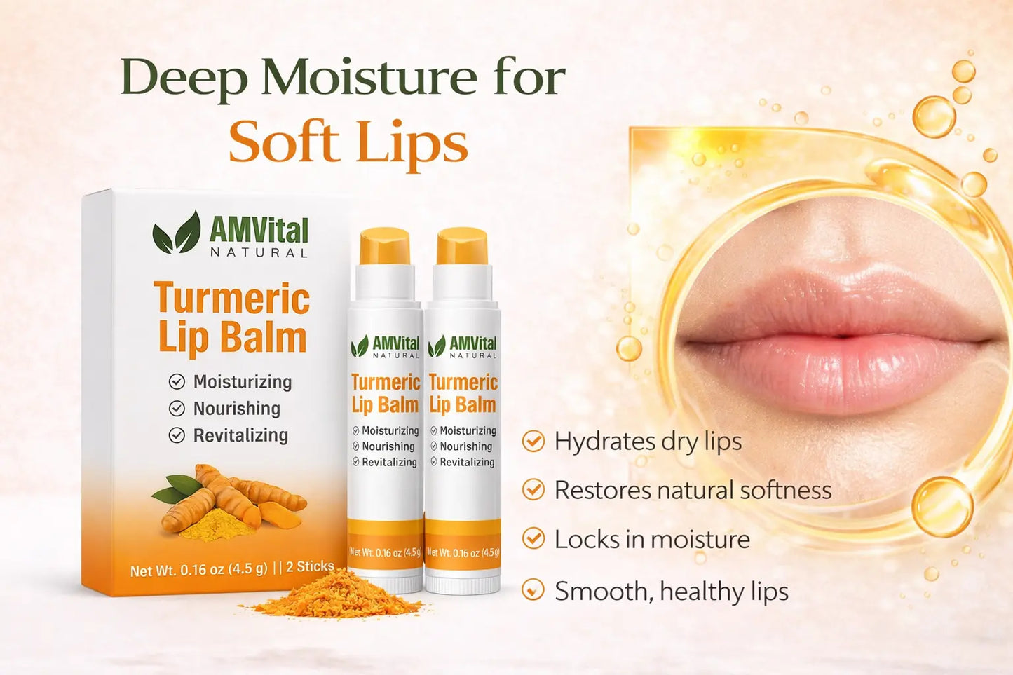AMVital Turmeric Lip Balm 2-Pack