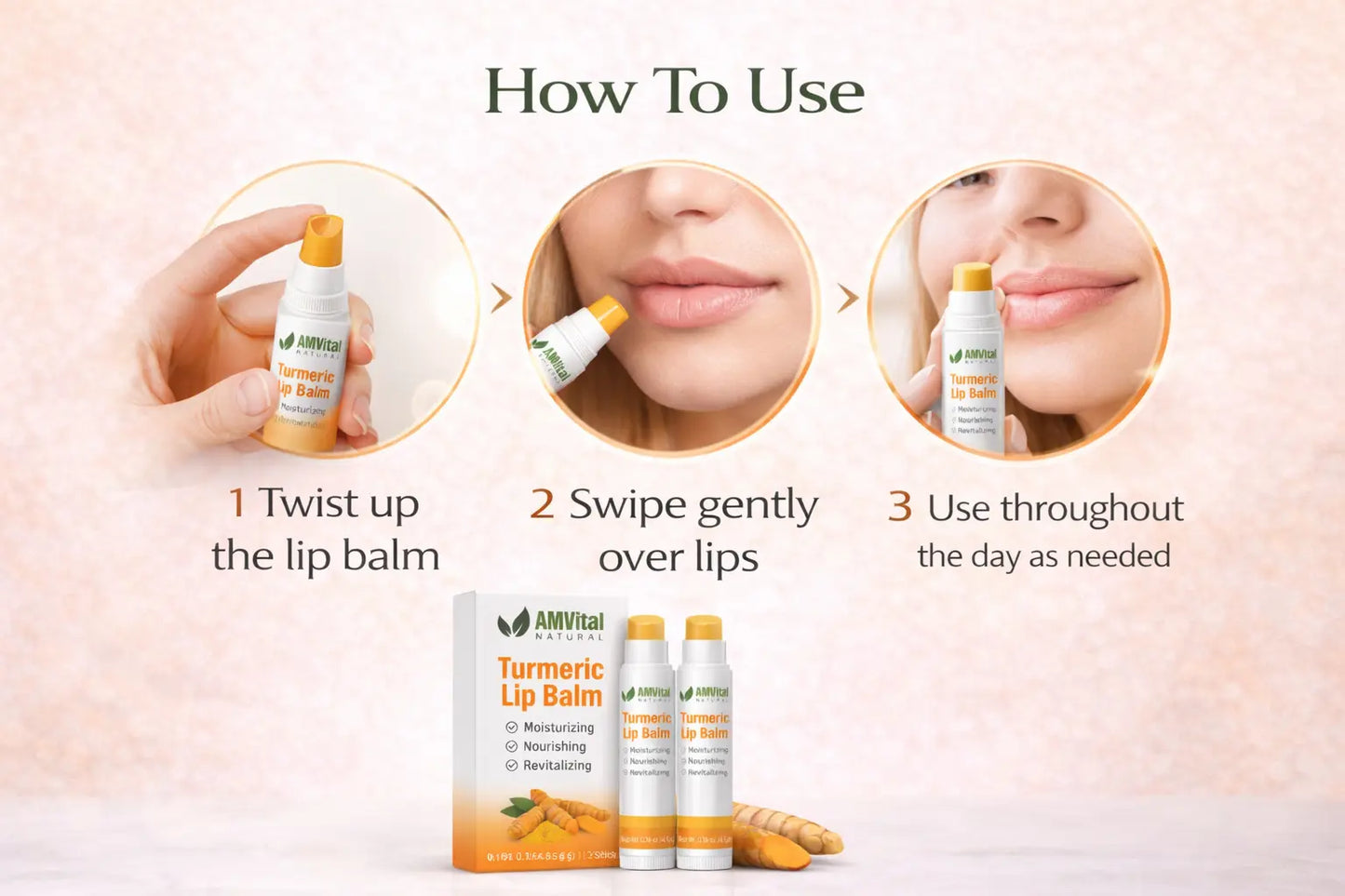 AMVital Turmeric Lip Balm 2-Pack