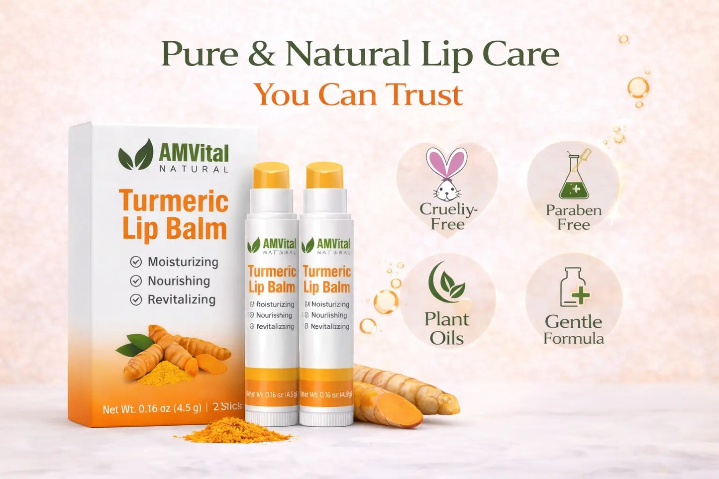 AMVital Turmeric Lip Balm 2-Pack