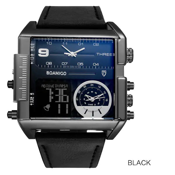 Style Loft Collection TempoLusso Triple Zone LED Leather Watch