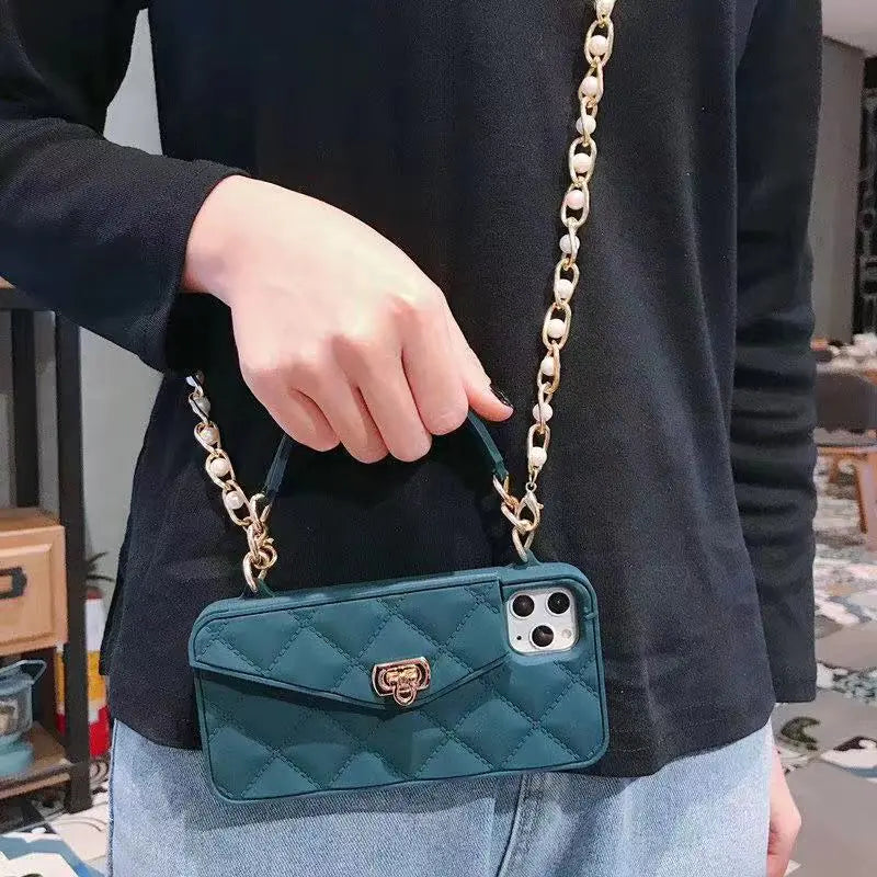 Luxury Women's Phone Case with Chain Lanyard