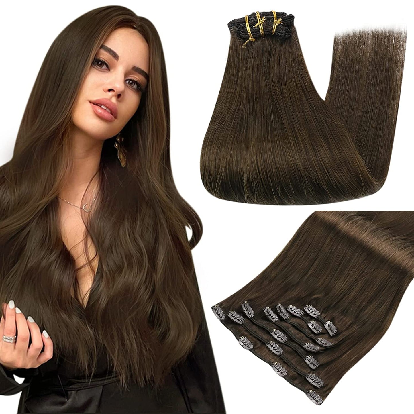 VIP Clip Extensions / Silky Straight - 24'' (170 g ) - ClipeX System