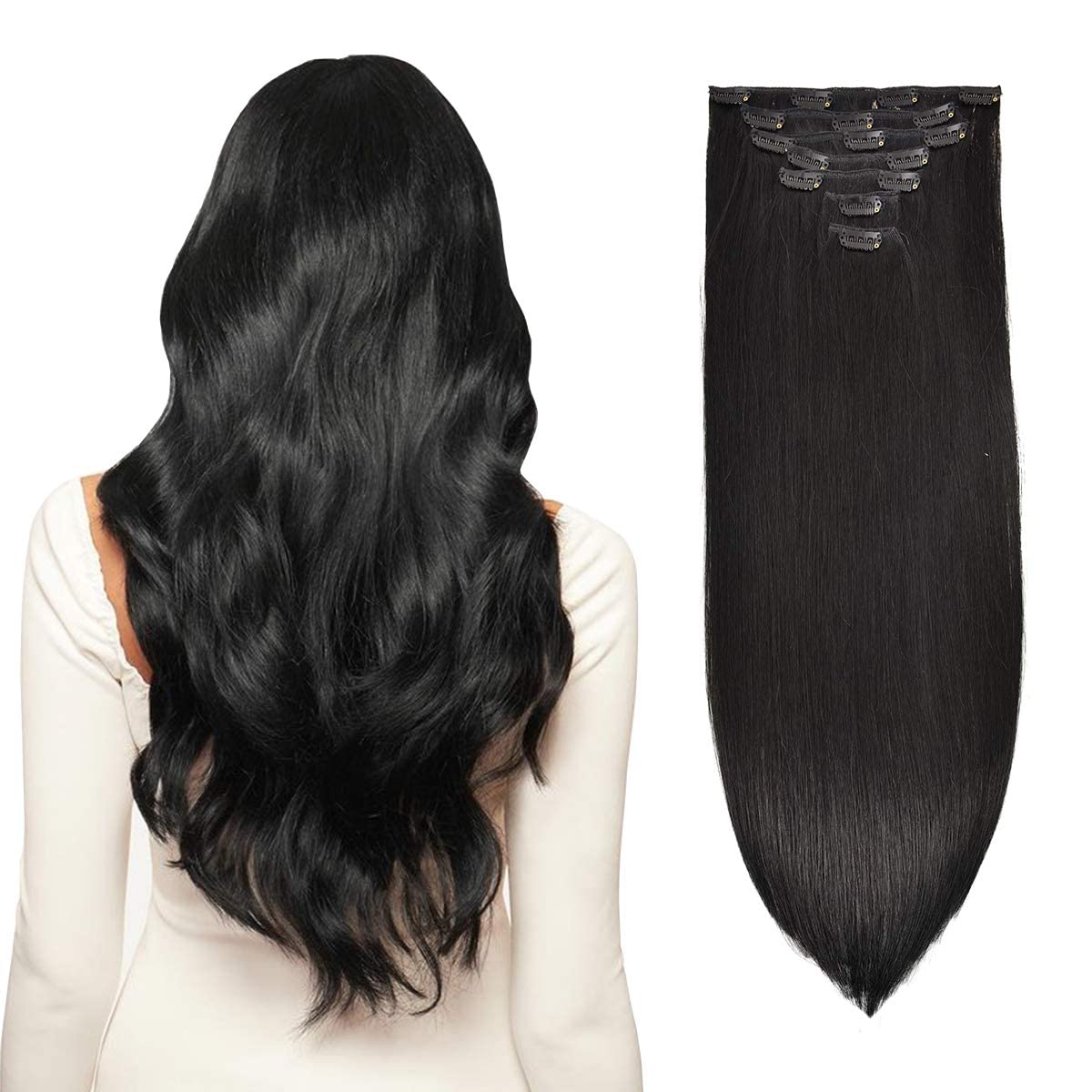 VIP Clip Extensions / Silky Straight - 24'' (170 g ) - ClipeX System