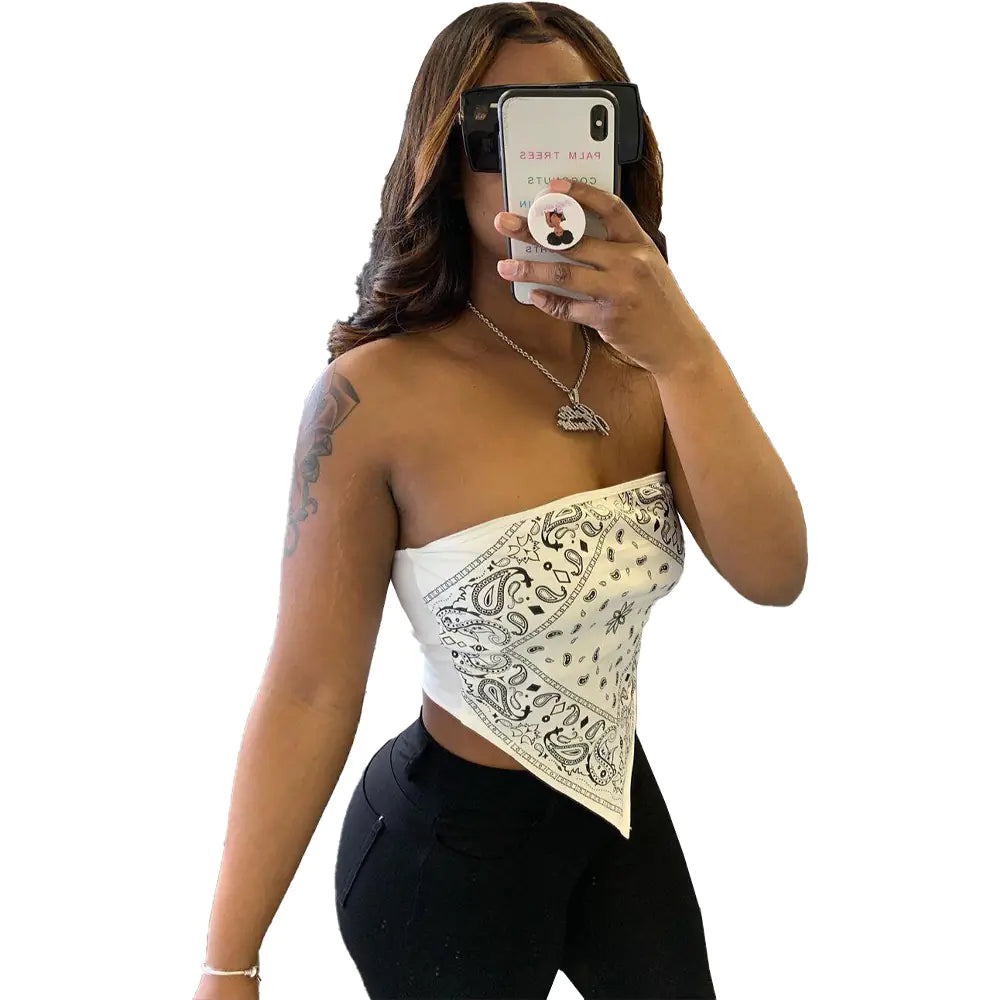 Style Loft Collection Shoulda Coulda Woulda Strapless Bandana Top