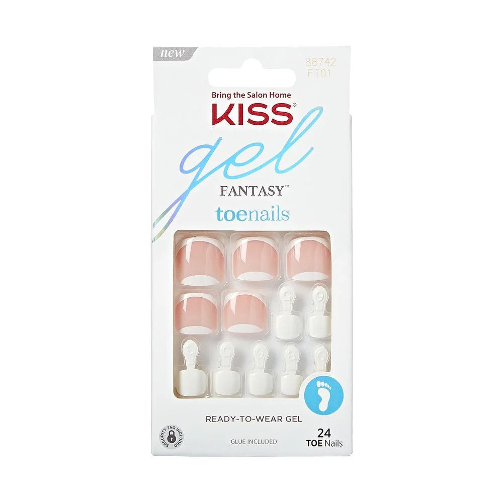 Kiss Brand Gel Fantasy Toenails White