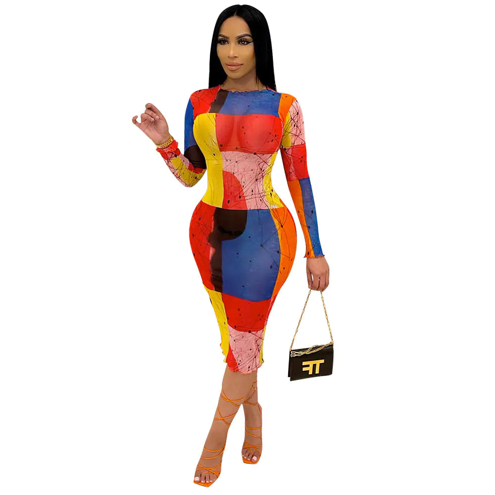 Style Loft Collection Amersfoort Mesh Printed Dress