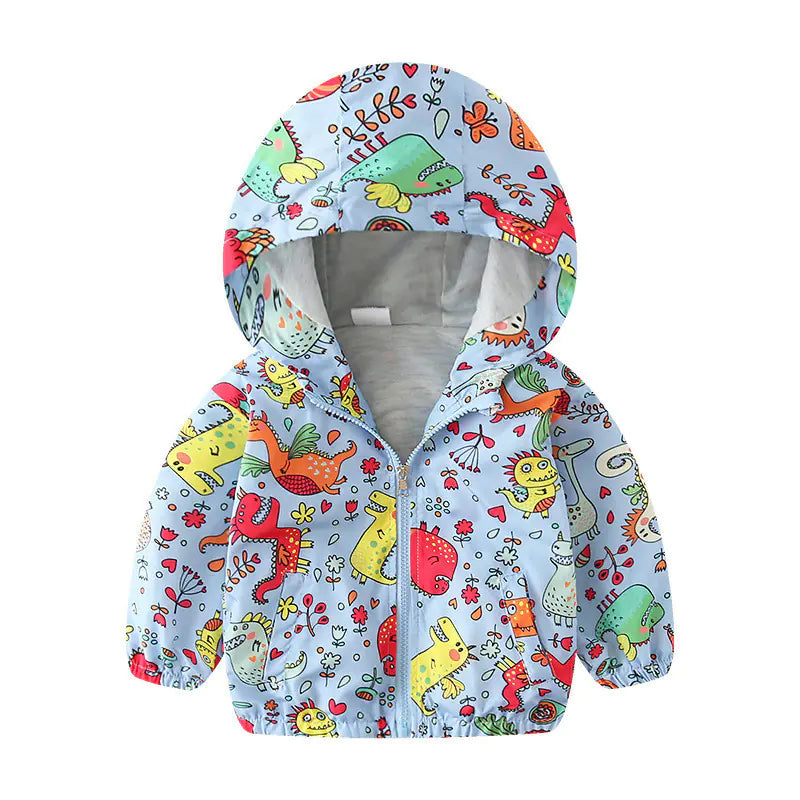 Style Loft Collection Cartoon Dinosaur Windbreaker Jacket