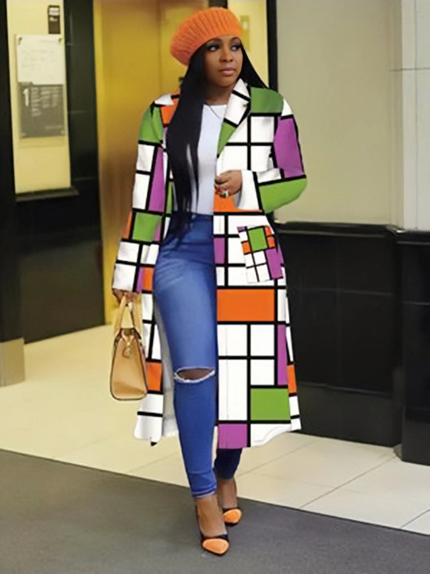 (.12) Style Loft Collection Long Sleeve African Trench Coat