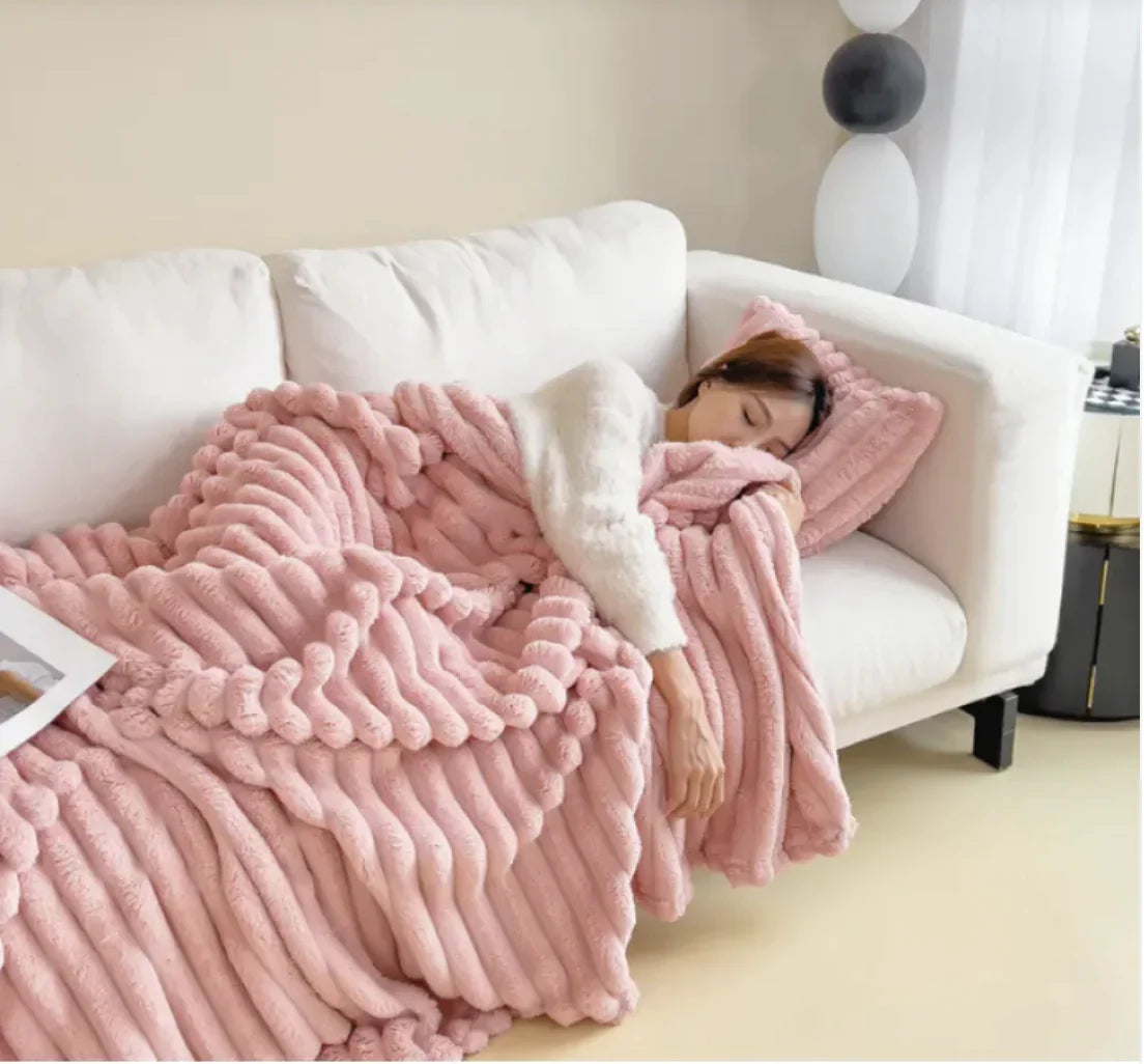 Style Loft Collection Double-Sided Soft Vegan Velvet Fur Blanket